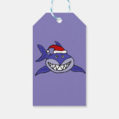 Funny Shark in Santa Hat Christmas Gift Label Cadeaulabel (Achterkant)