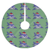 Funny Shark in Santa Hat kerstboomrok Kerstboom Rok (Voorkant)