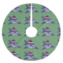 Funny Shark in Santa Hat kerstboomrok