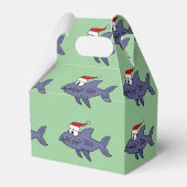 Funny Shark in Santa Hat-kerstkunst Bedankdoosjes (Achterkant)