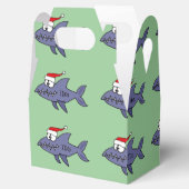 Funny Shark in Santa Hat-kerstkunst Bedankdoosjes (Geopend)