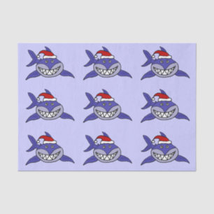 Funny Shark in Santa Hat-kerstpapier Tissuepapier