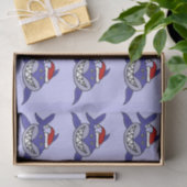 Funny Shark in Santa Hat-kerstpapier Tissuepapier (Geschenk)