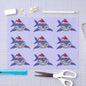 Funny Shark in Santa Hat-kerstpapier Tissuepapier (Craft)