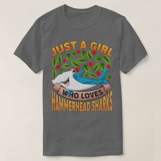 Funny Shark is gewoon een meisje dat van Hammerhea T-shirt (Design voorkant)