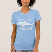 Funny Shark Keep Calm en Swim Sneller T-shirt (Voorkant)
