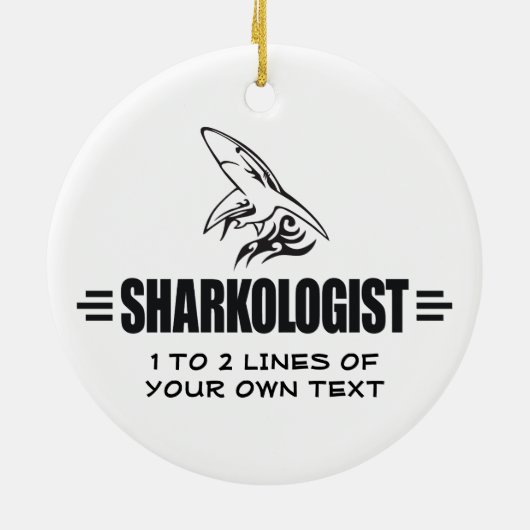 Funny Shark Keramisch Ornament (Achterkant)