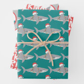 Funny Shark-kerstinpakpapier Inpakpapier Vel (In situ)