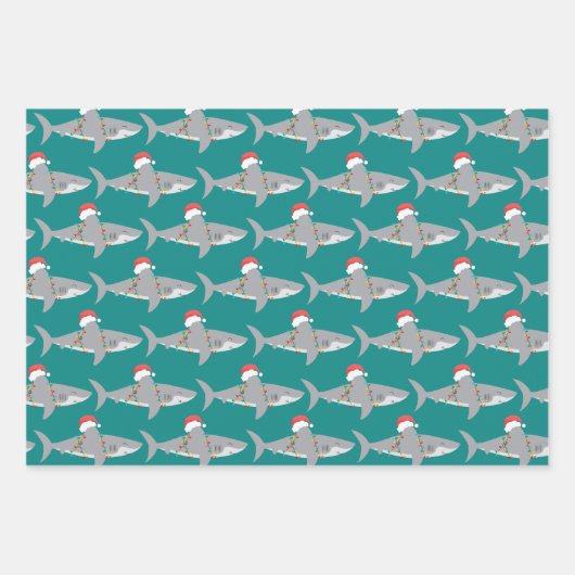 Funny Shark-kerstinpakpapier Inpakpapier Vel (Voorkant)