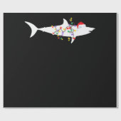 Funny Shark-kerstlampjes Santa Hat-kerstcadeau Cadeaupapier (Vlak)