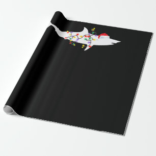 Funny Shark-kerstlampjes Santa Hat-kerstcadeau Cadeaupapier