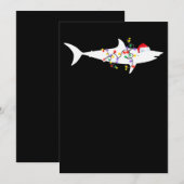 Funny Shark-kerstlampjes Santa Hat-kerstcadeau Feestdagenkaart (Voorkant / Achterkant)