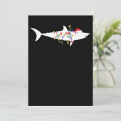 Funny Shark-kerstlampjes Santa Hat-kerstcadeau Feestdagenkaart (Staand voorkant)