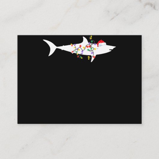 Funny Shark-kerstlampjes Santa Hat-kerstcadeau Visitekaartje (Voorkant)