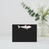 Funny Shark-kerstlampjes Santa Hat-kerstcadeau Visitekaartje (Staand voorkant)