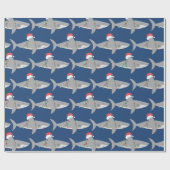 Funny Shark-kerstpapier Cadeaupapier (Vlak)