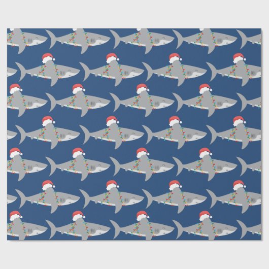 Funny Shark-kerstpapier Cadeaupapier (Vlak)