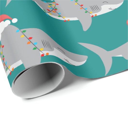 Funny Shark-kerstpapier Cadeaupapier (Rol Hoek)