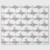 Funny Shark-kerstpapier Cadeaupapier (Vlak)