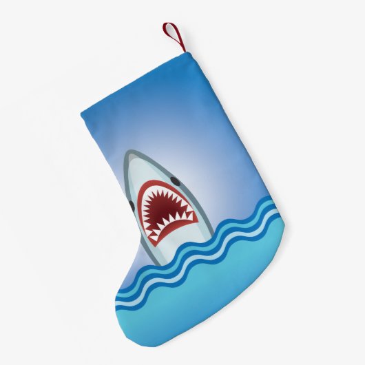 Funny Shark Kleine Kerstsok (Achterkant (Hangend))