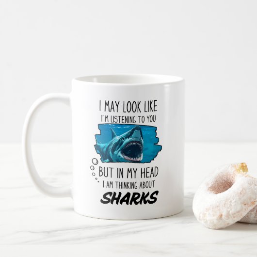 Funny Shark Lover Mok (Met donut)
