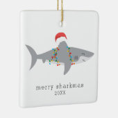 Funny Shark Merry Sharkmas Foto Keramisch Ornament (Rechts)