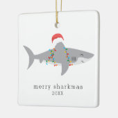 Funny Shark Merry Sharkmas Foto Keramisch Ornament (Links)