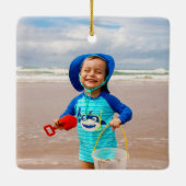 Funny Shark Merry Sharkmas Foto Keramisch Ornament (Achterkant)