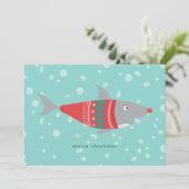 Funny Shark Merry Sharkmas Kerstmis (Staand voorkant)