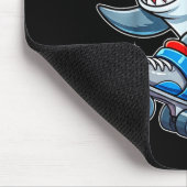 Funny Shark On Roller Skates Cute Cool Skater Anim Muismat (Hoek)