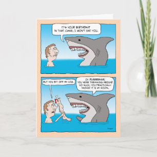 Funny Shark ontmoet Birthday Kaart