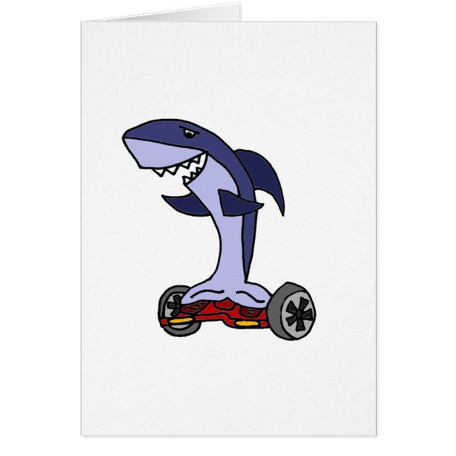 Funny Shark op Red Hoverboard (Voorkant)