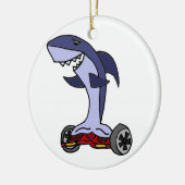 Funny Shark op Red Hoverboard Keramisch Ornament (Links)