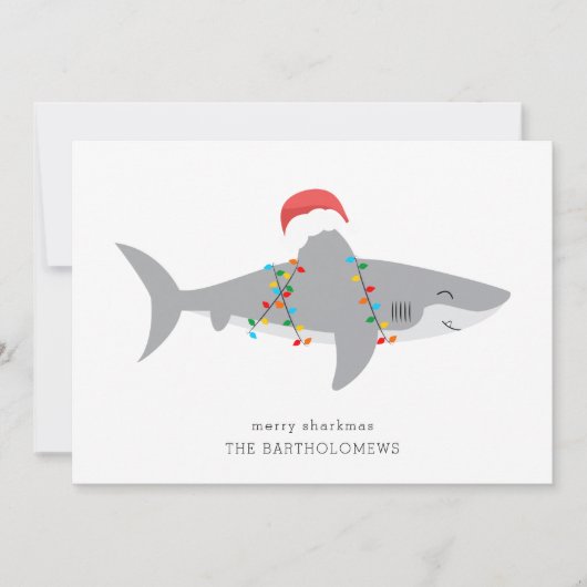 Funny Shark Photo Holiday Card Feestdagenkaart (Voorkant)