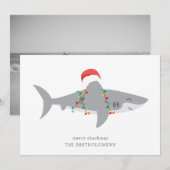 Funny Shark Photo Holiday Card Feestdagenkaart (Voorkant / Achterkant)