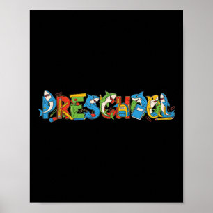Funny Shark Preschool Pre K Terug naar school Kind Poster
