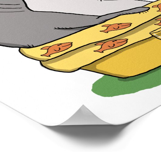 Funny Shark Ready for Pool Party Poster (Hoek)