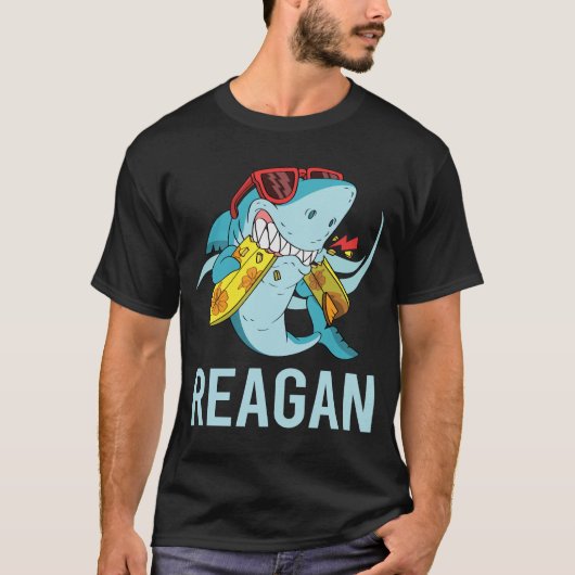 Funny Shark - Reagan Naam T-shirt (Voorkant)