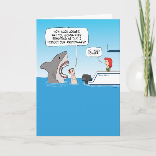 Funny Shark Revenge Gevergeten Jubileum Kaart (Voorkant)