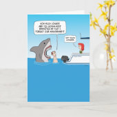 Funny Shark Revenge Gevergeten Jubileum Kaart (Gele Bloem)