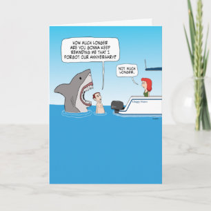 Funny Shark Revenge Gevergeten Jubileum Kaart