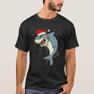 Funny Shark Santa Mannen Vrouwen Kinder Pajama T-shirt