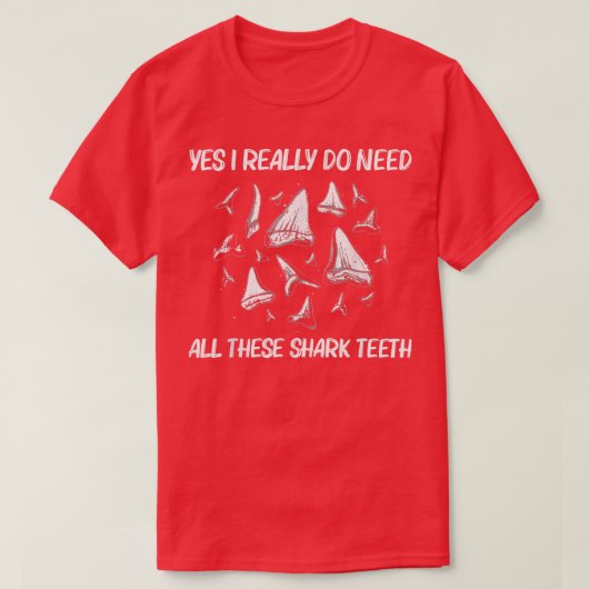 Funny Shark Tooth for Men Women Shark Teeth Fossil T-shirt (Design voorkant)
