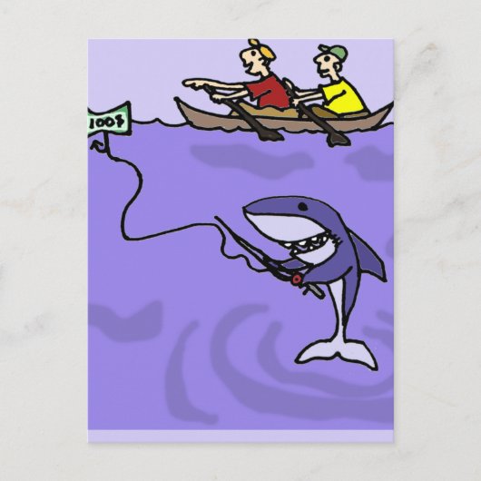 Funny Shark Vist met Money Briefkaart (Voorkant)