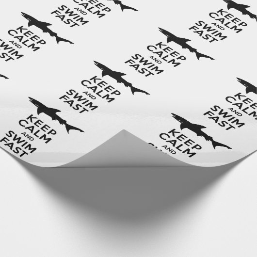 Funny Shark Warning - Houd kalm en snel zwemmen Cadeaupapier (Hoek)