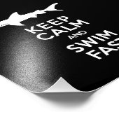 Funny Shark Warning - Houd kalm en snel zwemmen Foto Afdruk (Hoek)