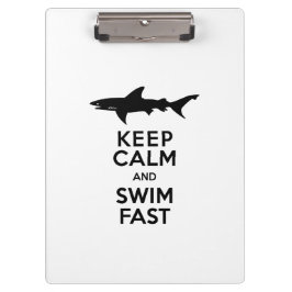 Funny Shark Warning - Houd kalm en snel zwemmen Klembord
