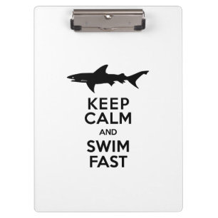 Funny Shark Warning - Houd kalm en snel zwemmen Klembord