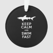 Funny Shark Warning - Houd kalm en snel zwemmen Ornament (voorkant)