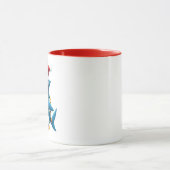 Funny Shark Wearing Santa Christmas Hat Mok (Midden)